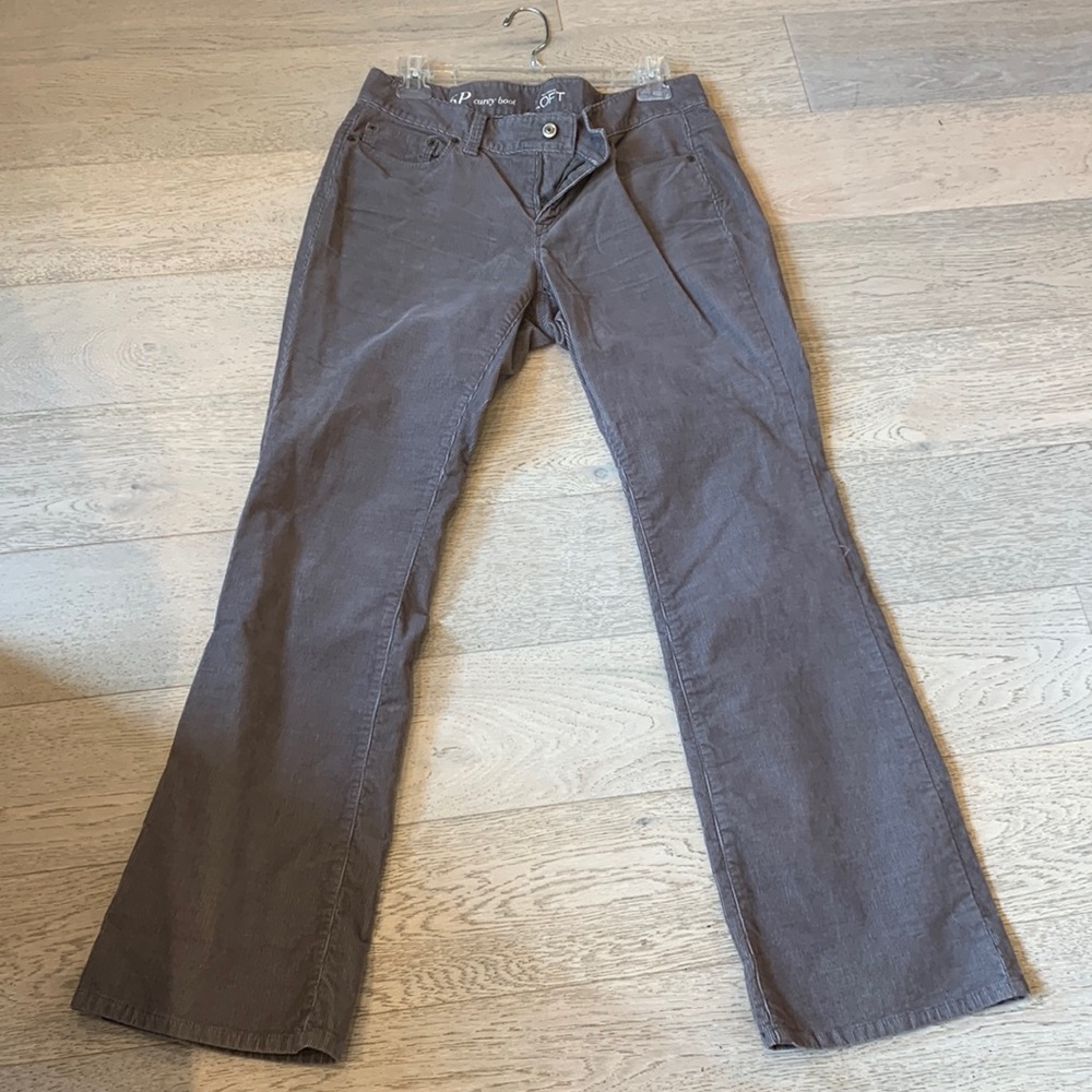 Loft Corduroy Ann Taylor Curvy Boot Cut Jean Pants Tan Taupe 6P Chic 5 Pockets